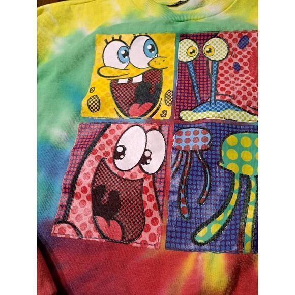 XL Tie Dye Long Sleeve Crew Neck Fleece Sweatshirt - Picture 3 of 7